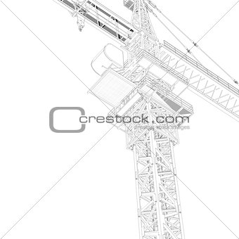 Wire frame tower crane
