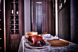 tasty roast duck with spices 