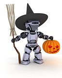 Robot witch with pumpkin