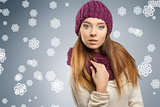 pretty girl with fashion winter clothes 