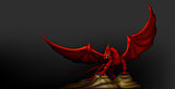 dragon red on a black background