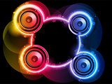 Disco Speaker with Neon Rainbow Circle