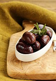 ripe black kalamata olives