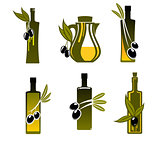 Bottles with olive oil