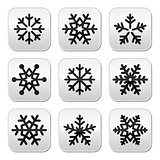 Snowflake winter vector buttons set