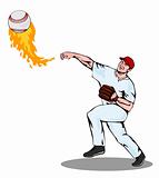 Baseball pitcher pitching
