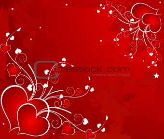 Romantic background, vector illustration