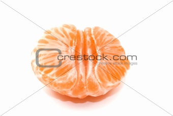 Half tangerine isolated