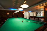 billiard table in a night club