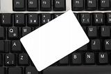 business card on keyboard
