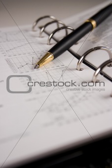 Stock chart with a pen