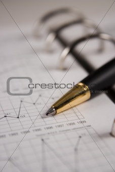 Stock chart with a pen