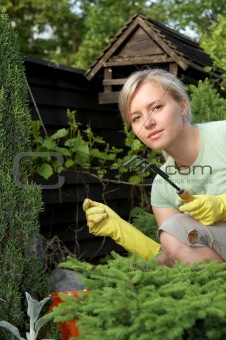 woman in garden