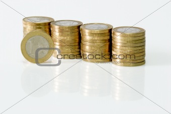 Stacked Euro Coins
