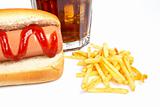 Hot dog, soda and french fries