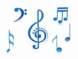 glossy vector musical notes