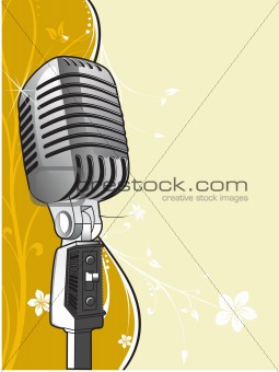 microphone with floral background
