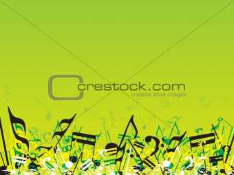 Musical Themed on green illustration