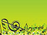 Musical Themed on green vector illustration