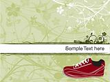 shoes on sample text vector floral