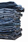 the heap of modern designer blue jeans