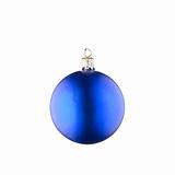 Blue Christmas Ball against White Background