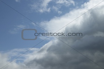 blue sky and rainclouds