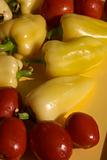 yellow paprika and red tomato