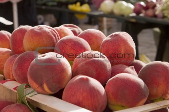 Ripe Peaches At Market