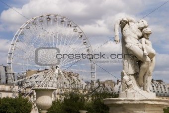 Ferris Wheel With Statue