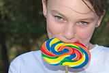 teenager with lollipop