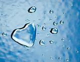 Water heart and drops