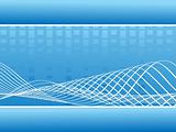 abstract blue music wavy lines - vector