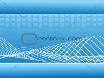 abstract blue music wavy lines - vector