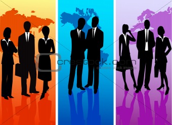 Business People - vector silhouette illustration