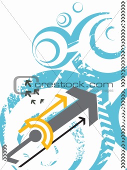 Abstract grunge background with arow detail