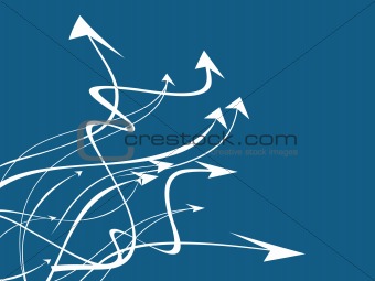 abstract vector background with flying arrows