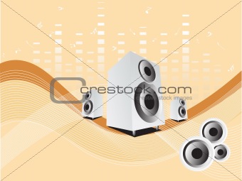 abstract vector speakers on musical background