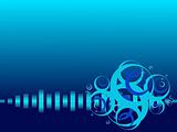 blue vector background with musical beats