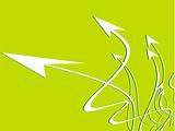 flying vector arrows on green background