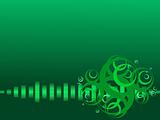 green vector background with musical beats