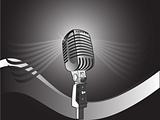 microphone on abstract black vector background