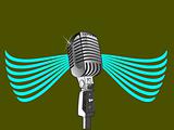 microphone on abstract vector background