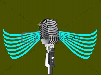 microphone on abstract vector background