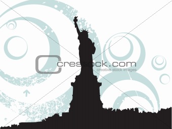 statue of liberty on grunge background