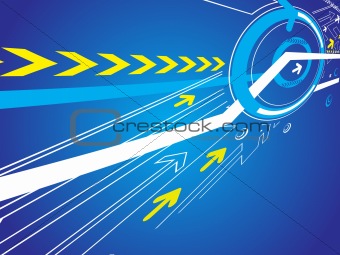 Techno abstract lines arrow background