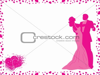 Valentine's heart background with beautiful couple