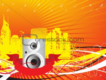 vector illustration musical background with speaker