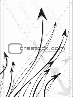 vector illustration of flying arrows