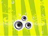vector speakers on abstract musical background